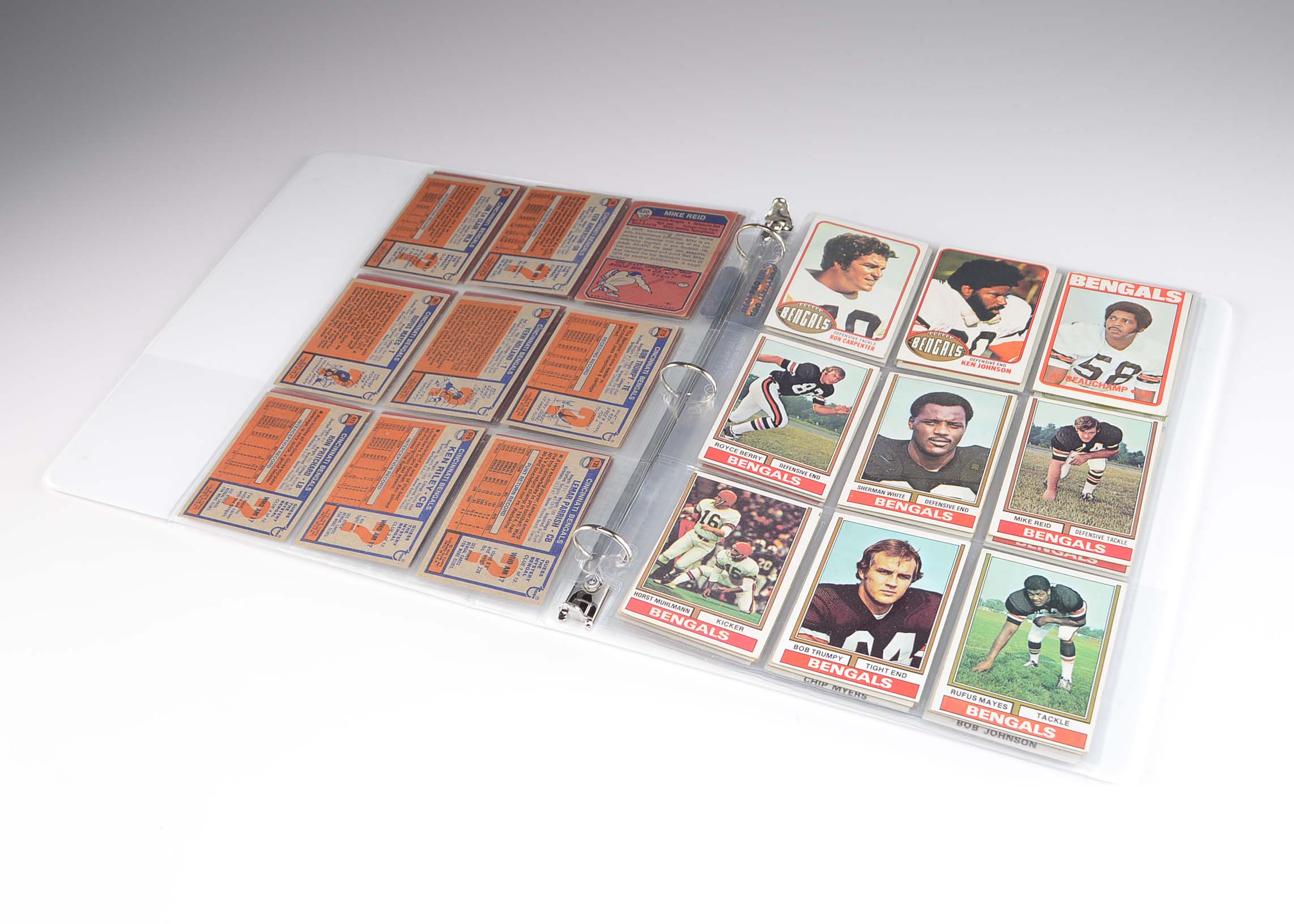 Notebook Filled With Cincinnati Bengals Topps Football Cards