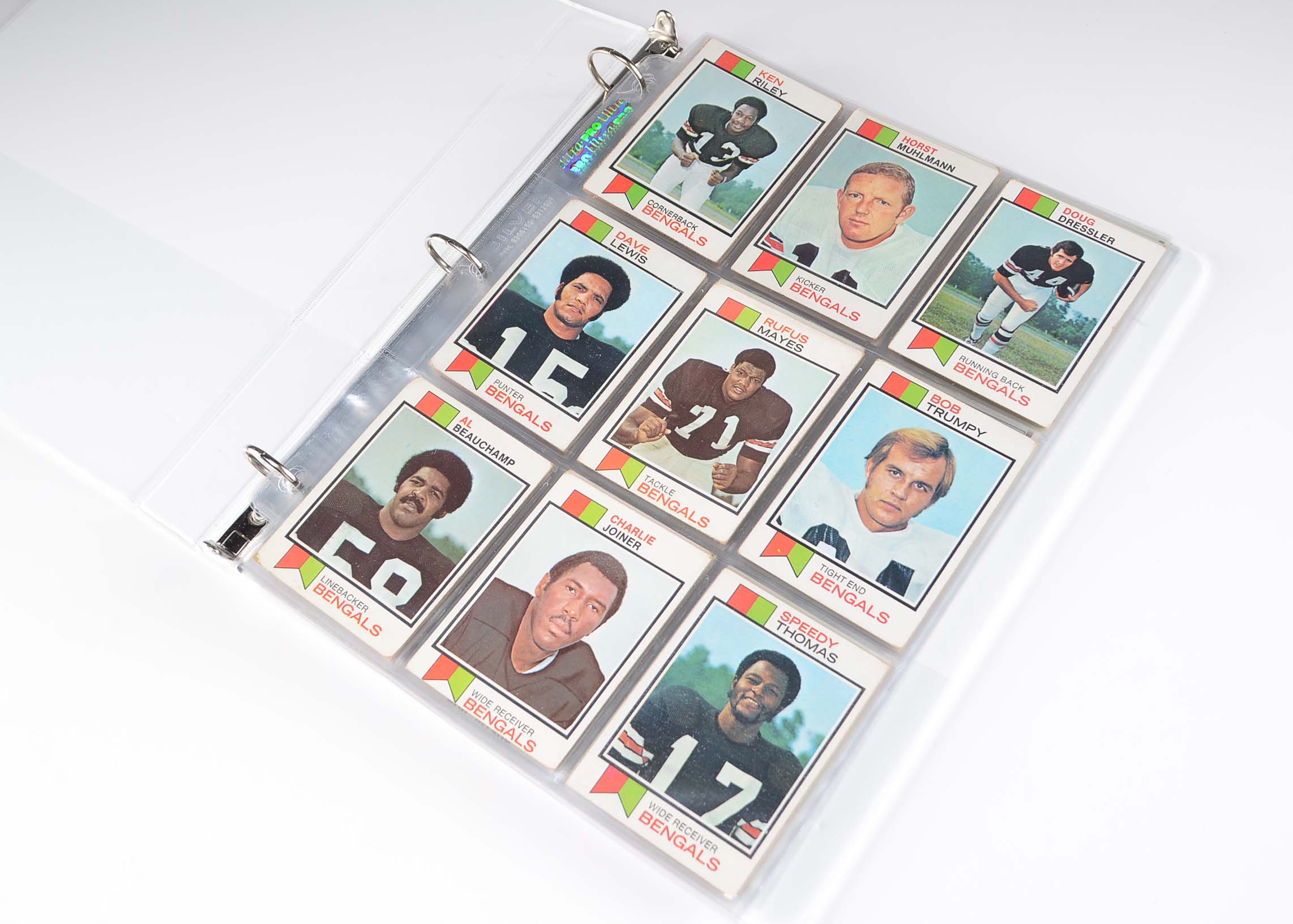 Notebook Filled With Cincinnati Bengals Topps Football Cards