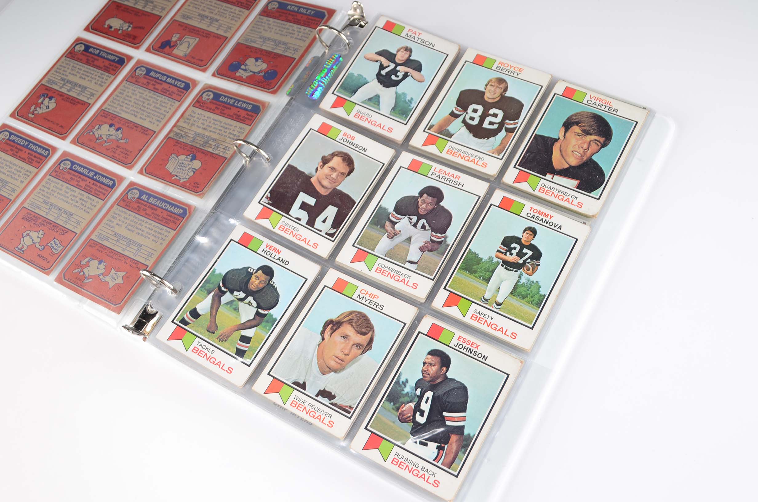 Notebook Filled With Cincinnati Bengals Topps Football Cards