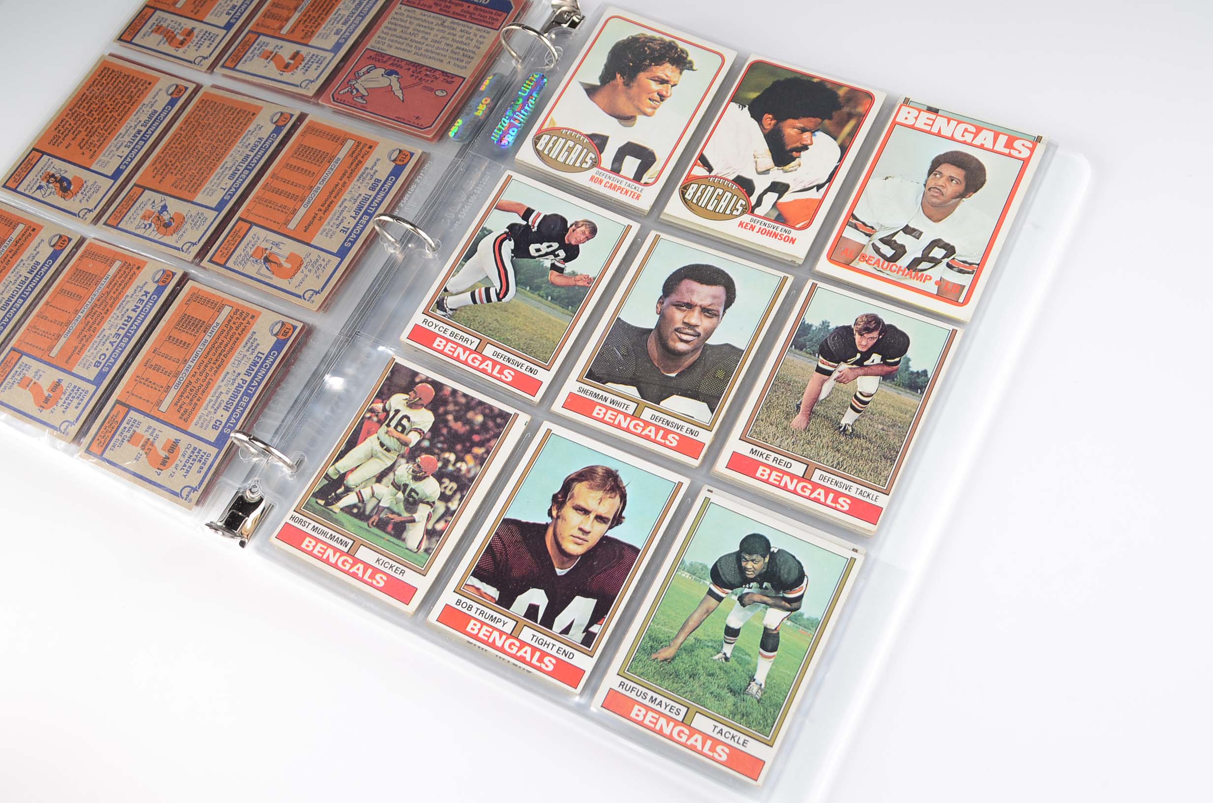 Notebook Filled With Cincinnati Bengals Topps Football Cards