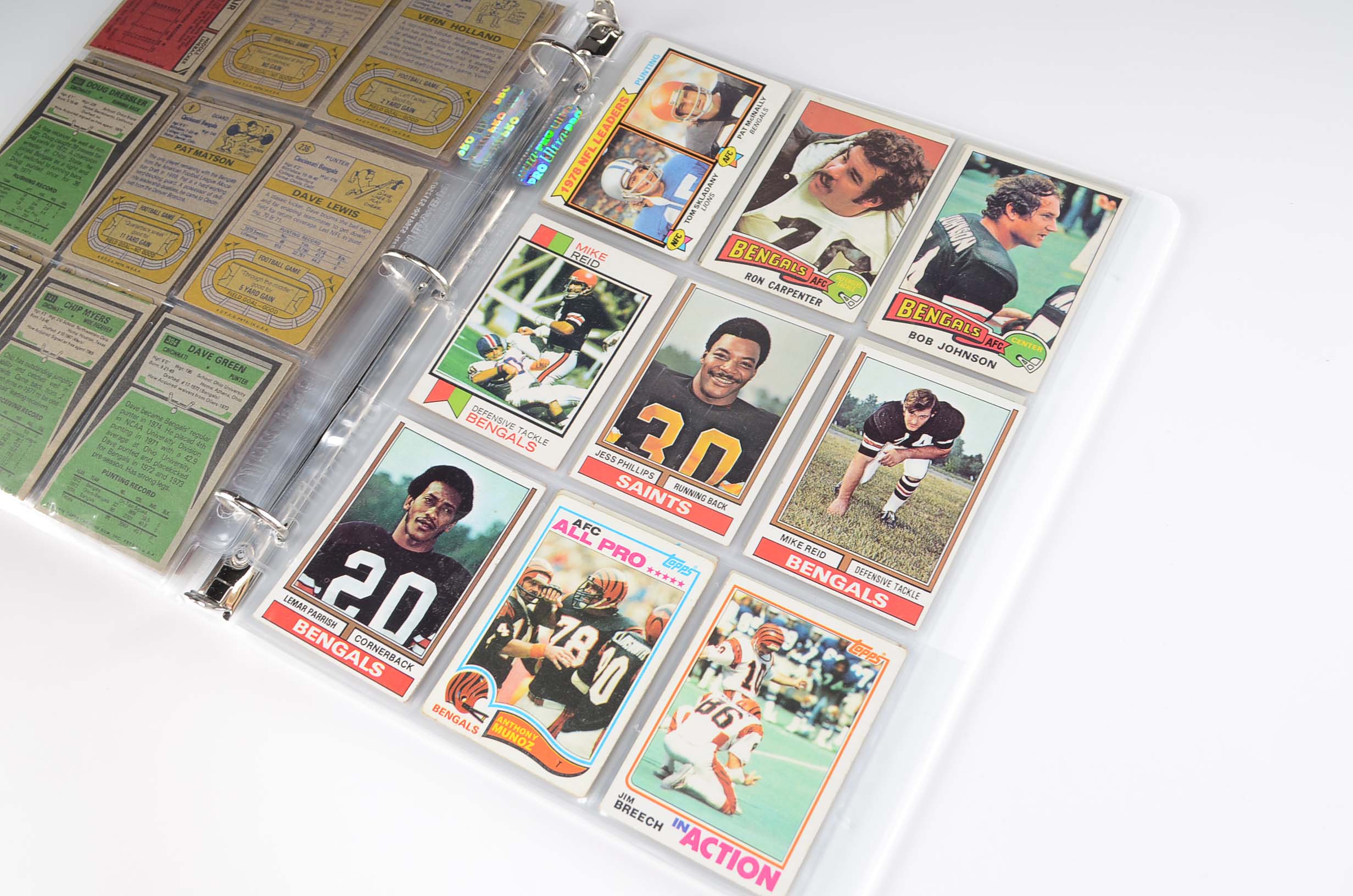 Notebook Filled With Cincinnati Bengals Topps Football Cards