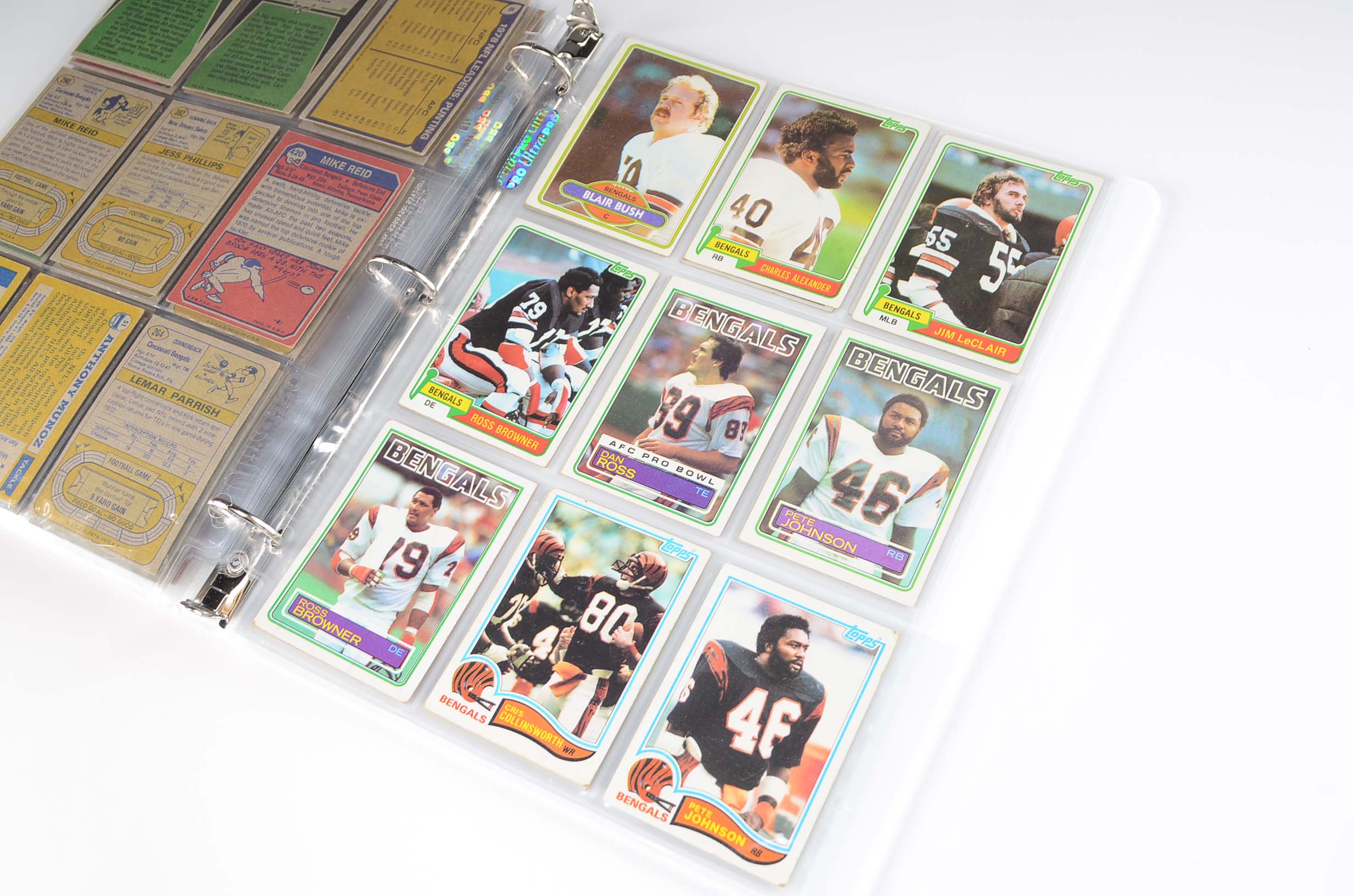 Notebook Filled With Cincinnati Bengals Topps Football Cards