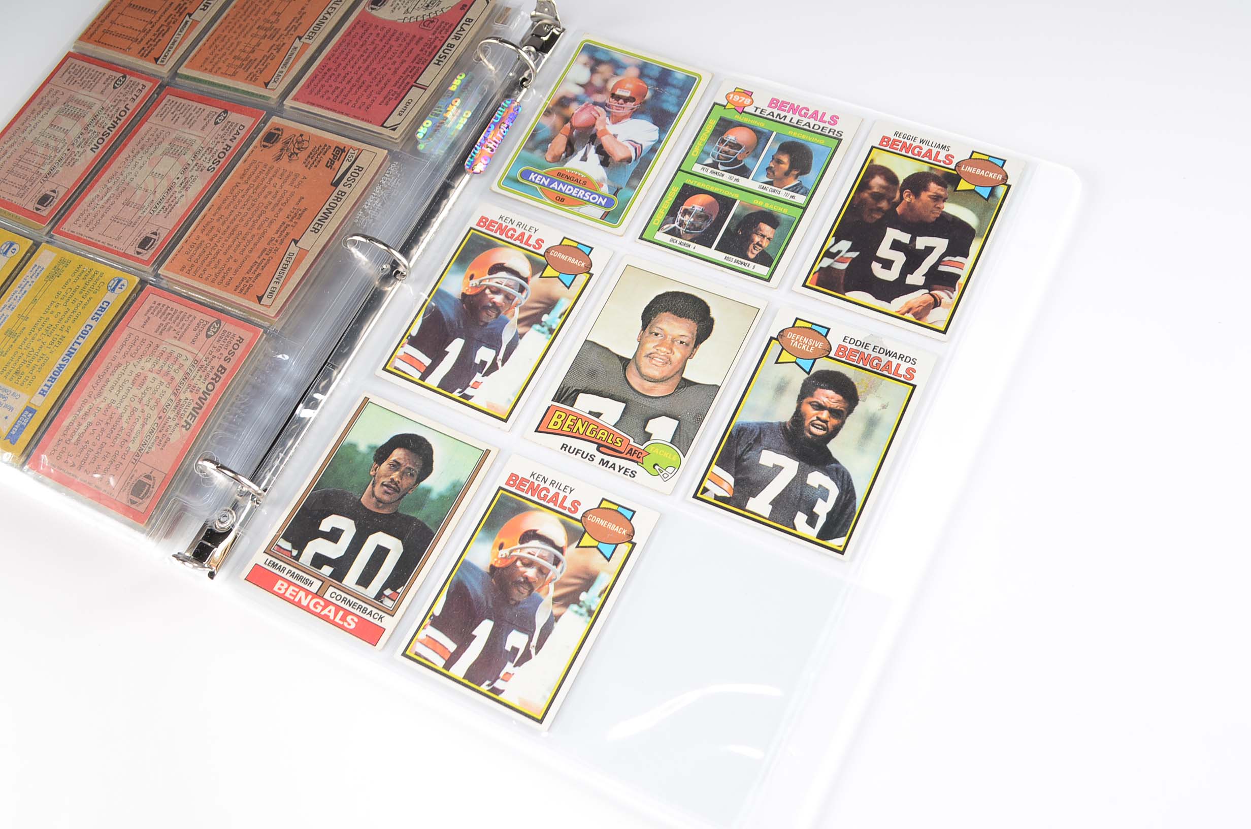 Notebook Filled With Cincinnati Bengals Topps Football Cards