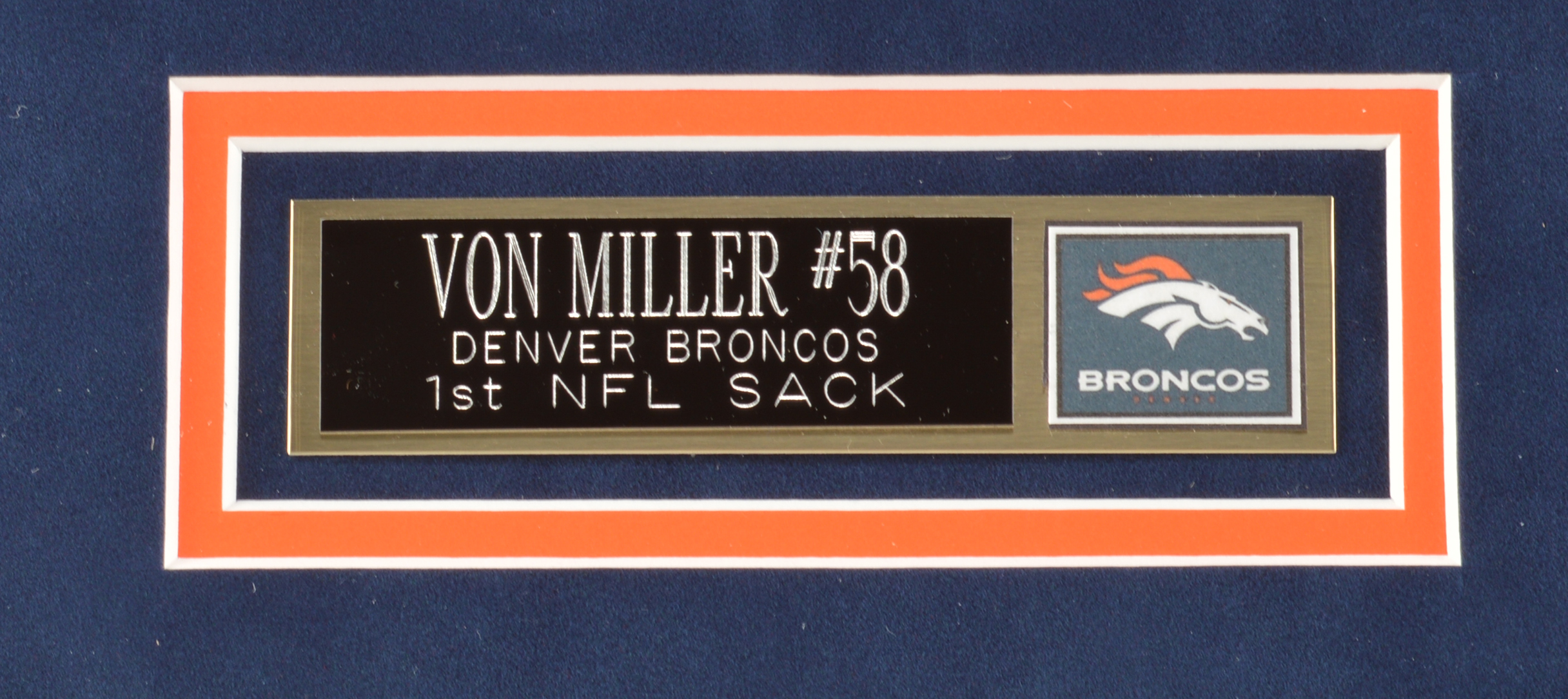 Broncos Von Miller Framed First National Football League Sack