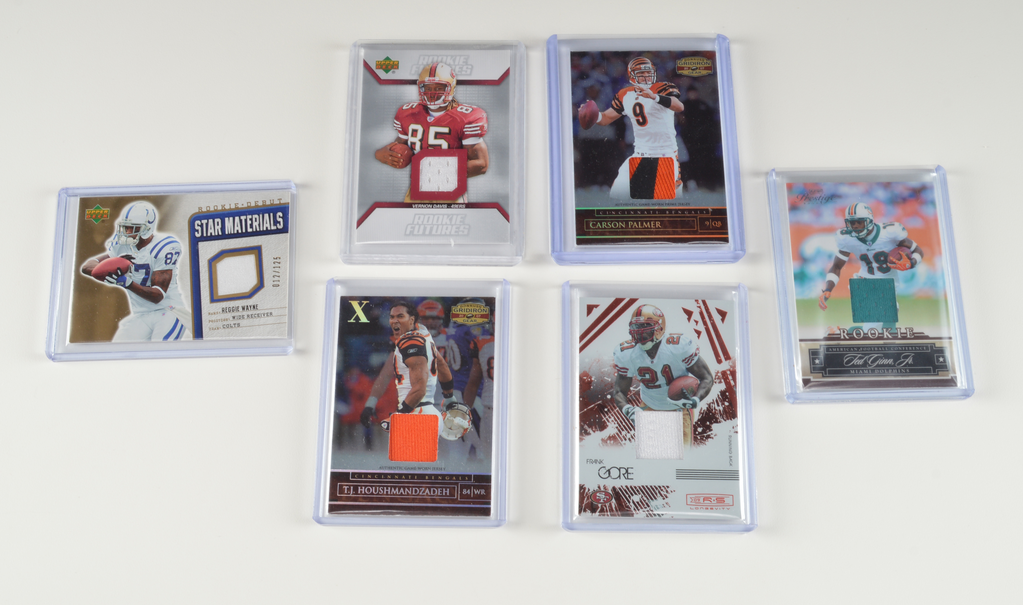 Six Football Jersey Cards