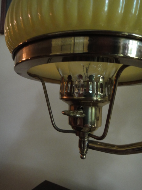 Vintage Brass and Milk Glass Student Lamp