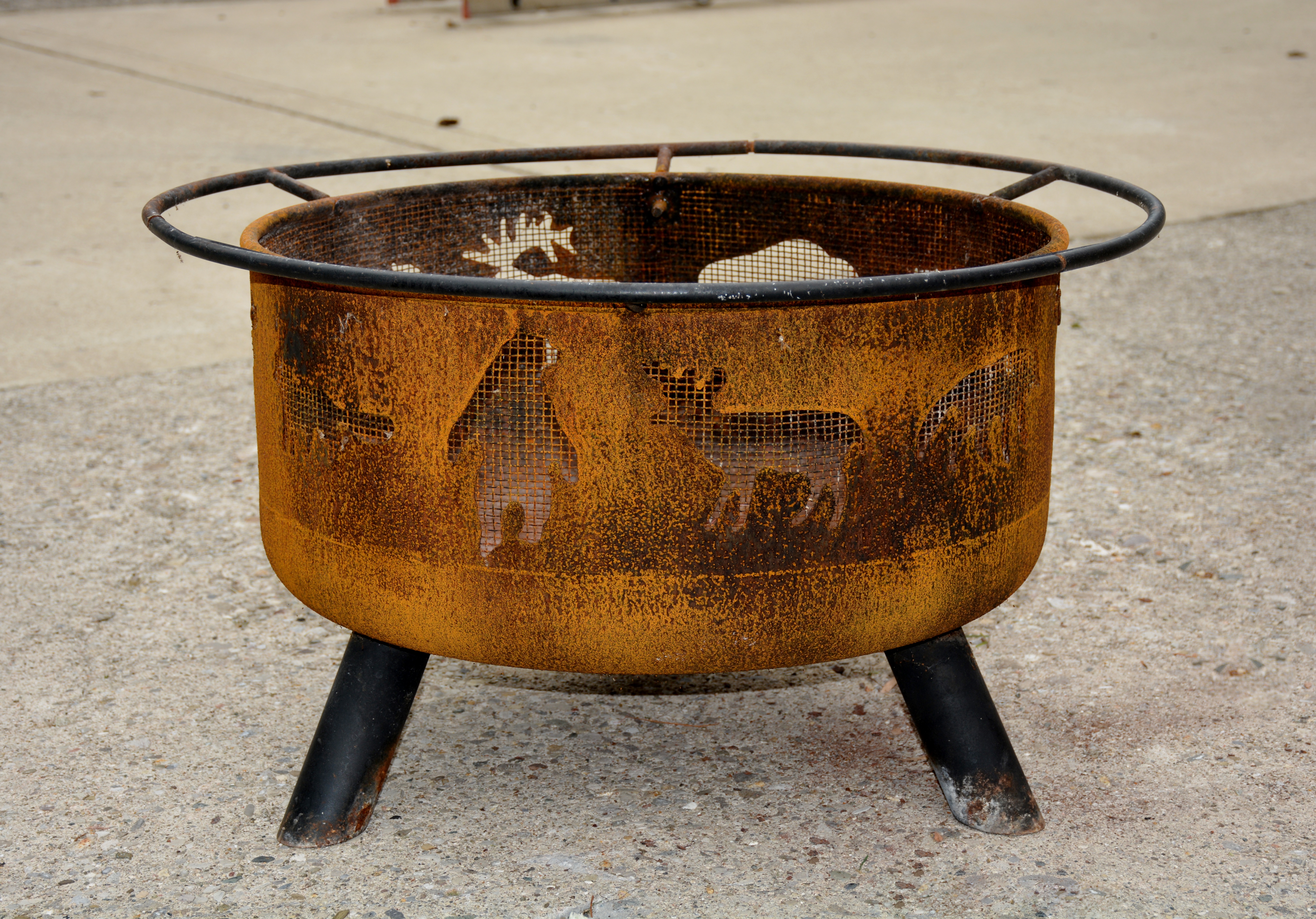 Fire Pit with Animal Design Cut-Outs