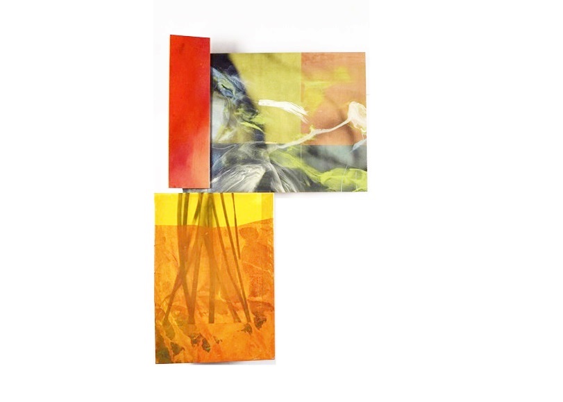 "Red Line" Constructed Painting with Hinged Panel by Sam Gilliam