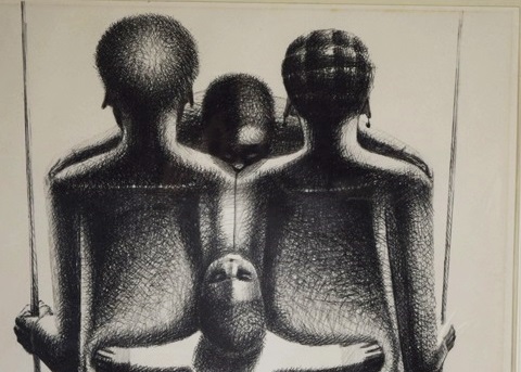 "Twins of Spring" An Artist Proof by John T. Biggers (1924-2001)