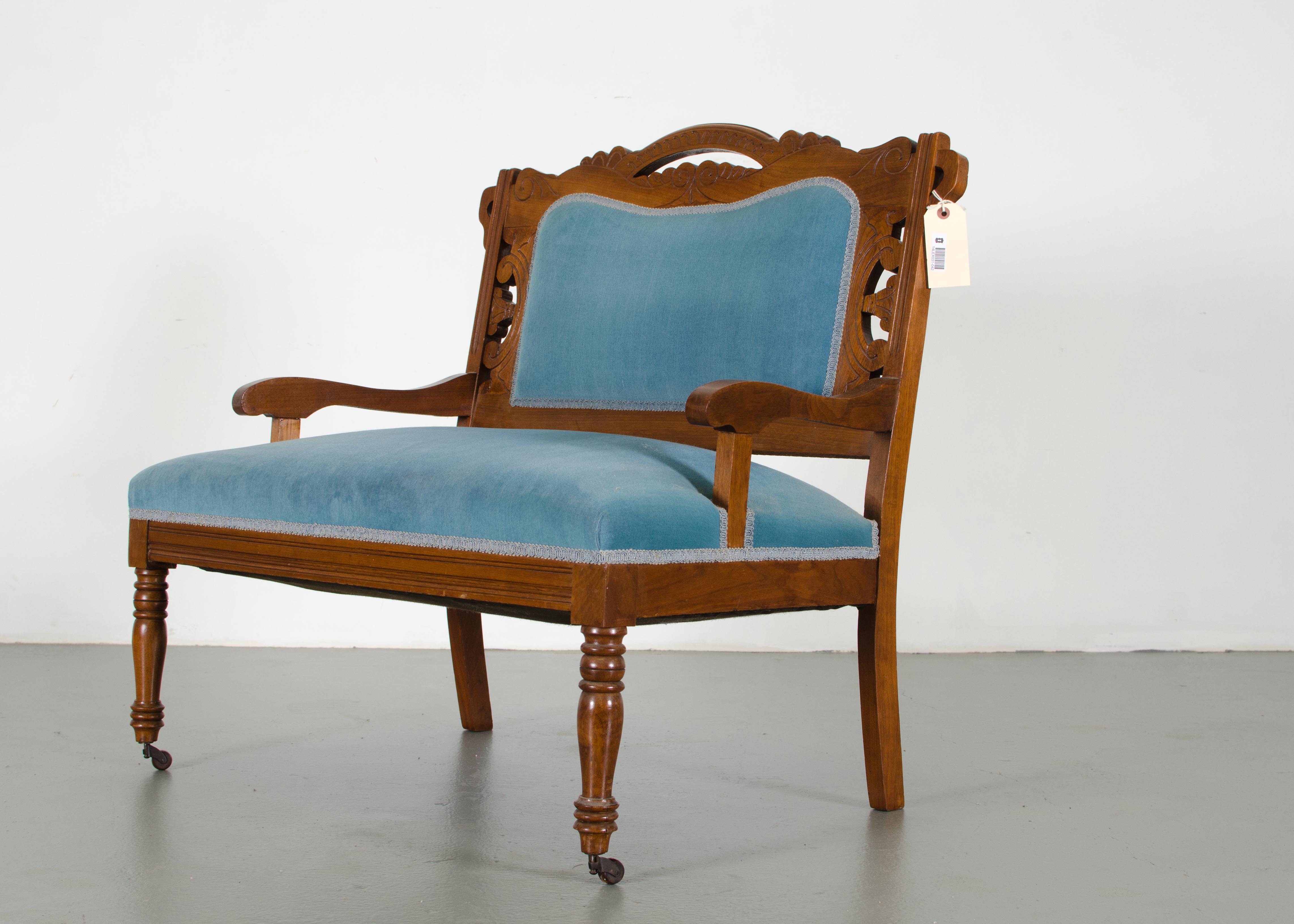 Small Eastlake Style Walnut Settee