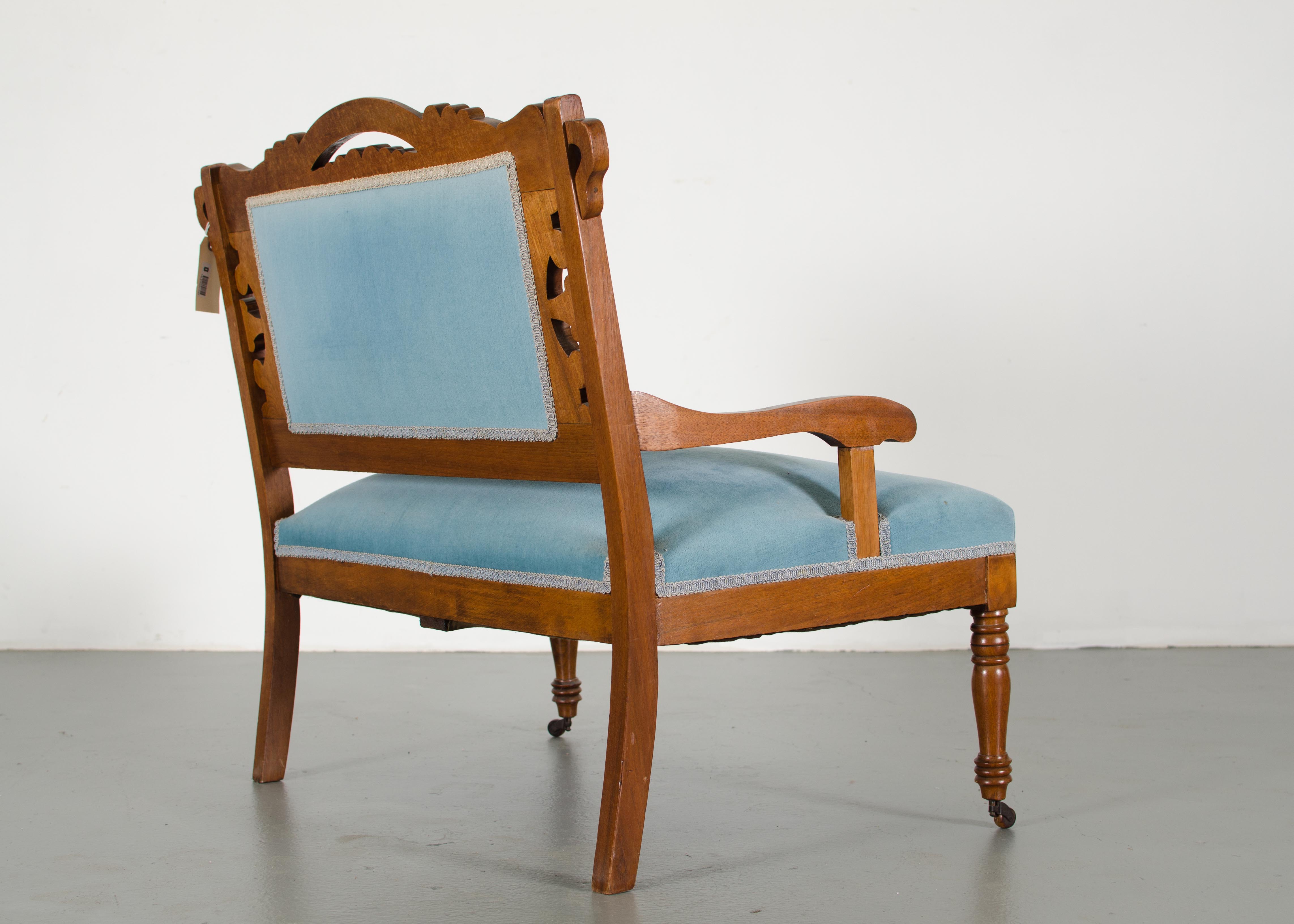 Small Eastlake Style Walnut Settee