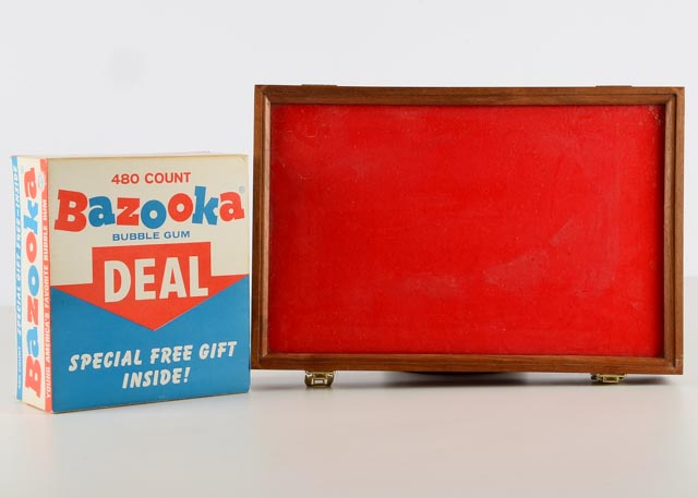 Vintage Bazooka Bubble Gum Box Plus a Glass Case