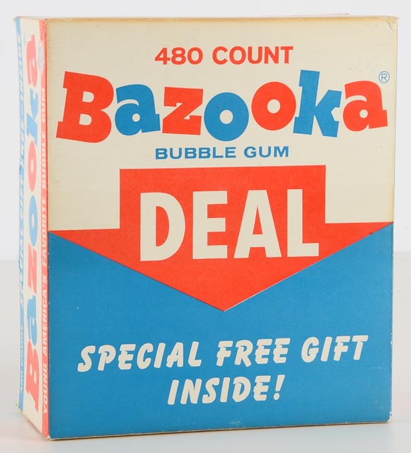Vintage Bazooka Bubble Gum Box Plus a Glass Case