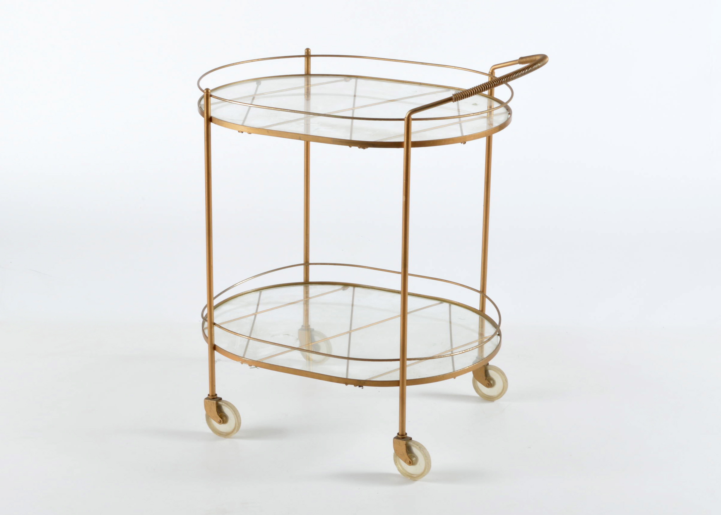 Vintage Metal Rolling Serving Cart