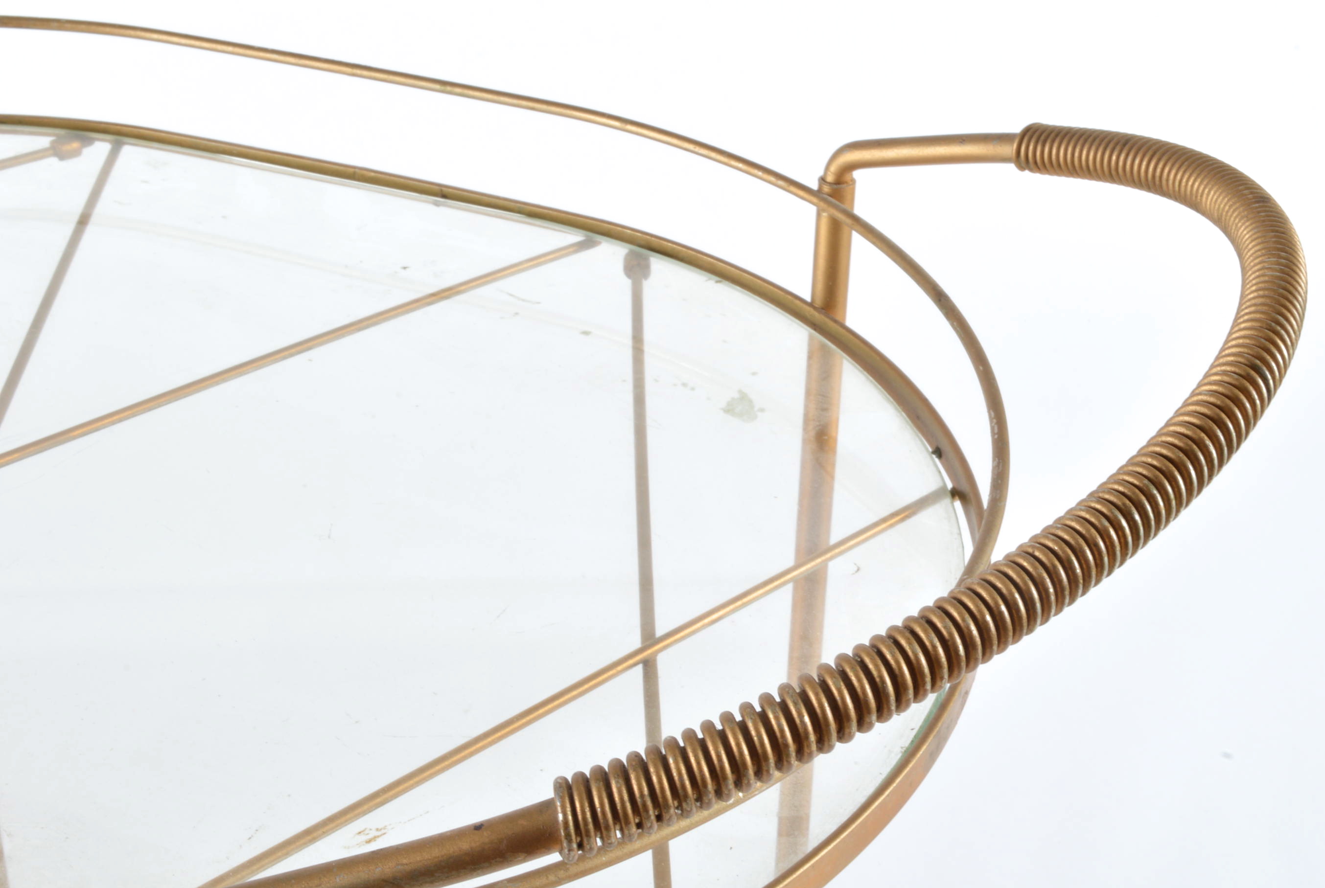 Vintage Metal Rolling Serving Cart