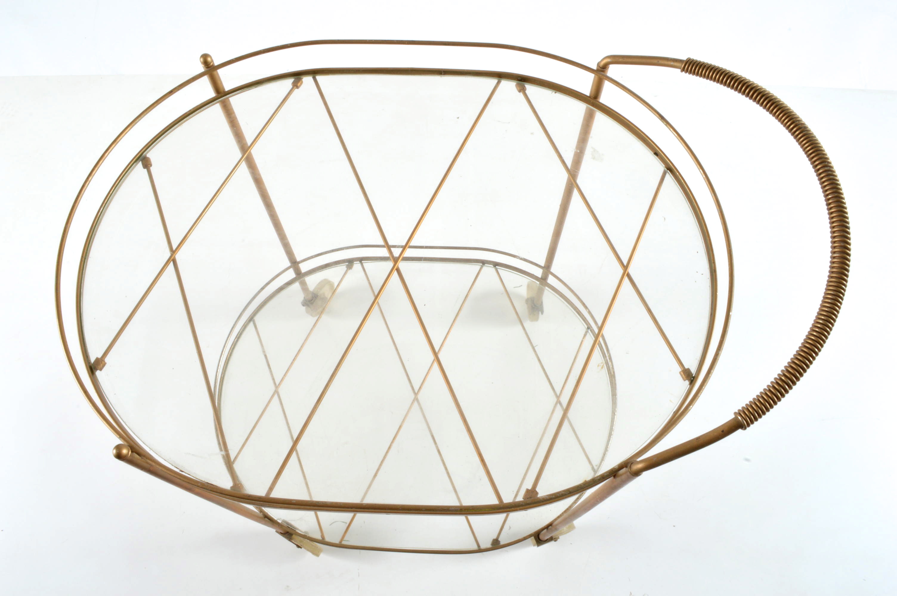 Vintage Metal Rolling Serving Cart