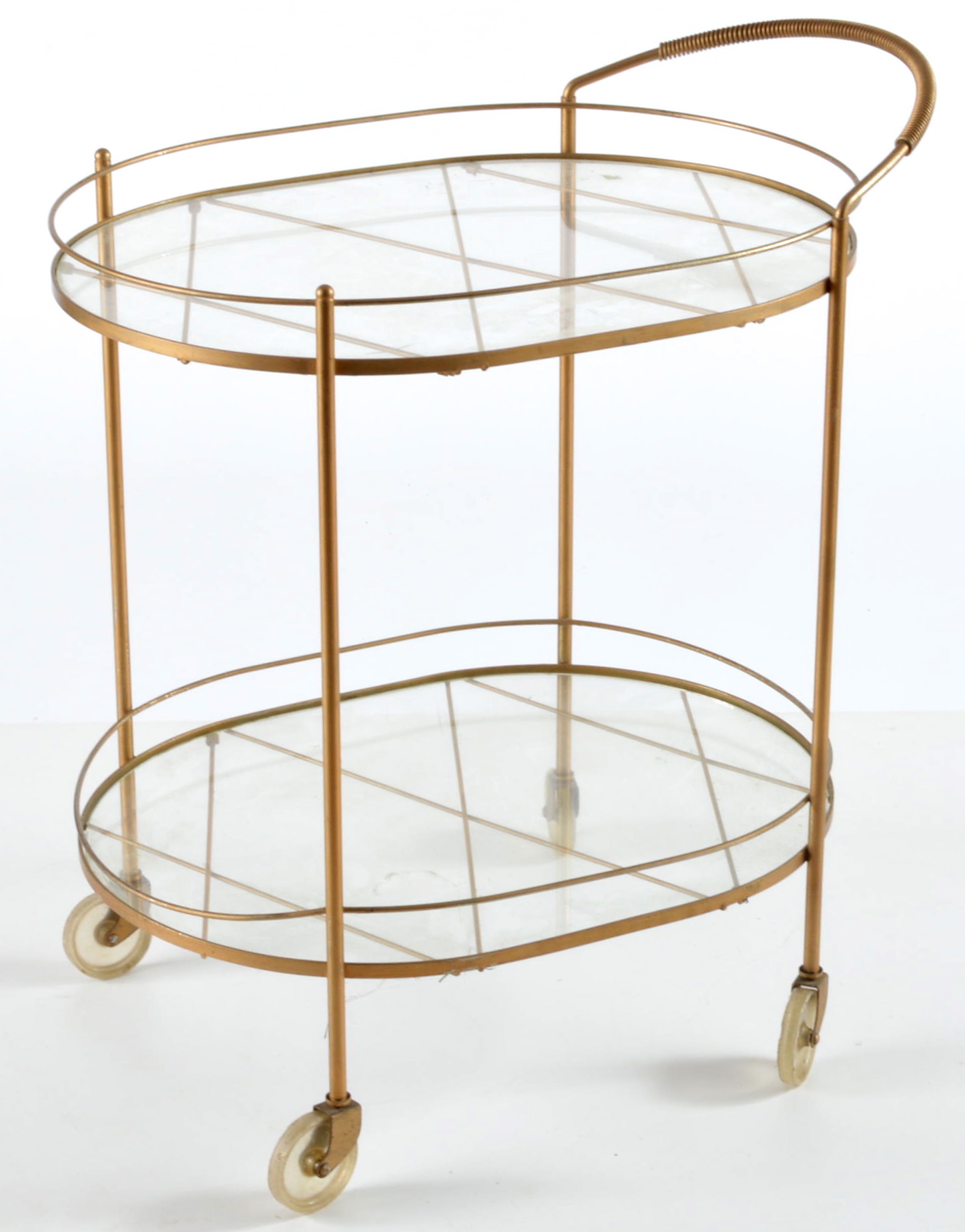 Vintage Metal Rolling Serving Cart
