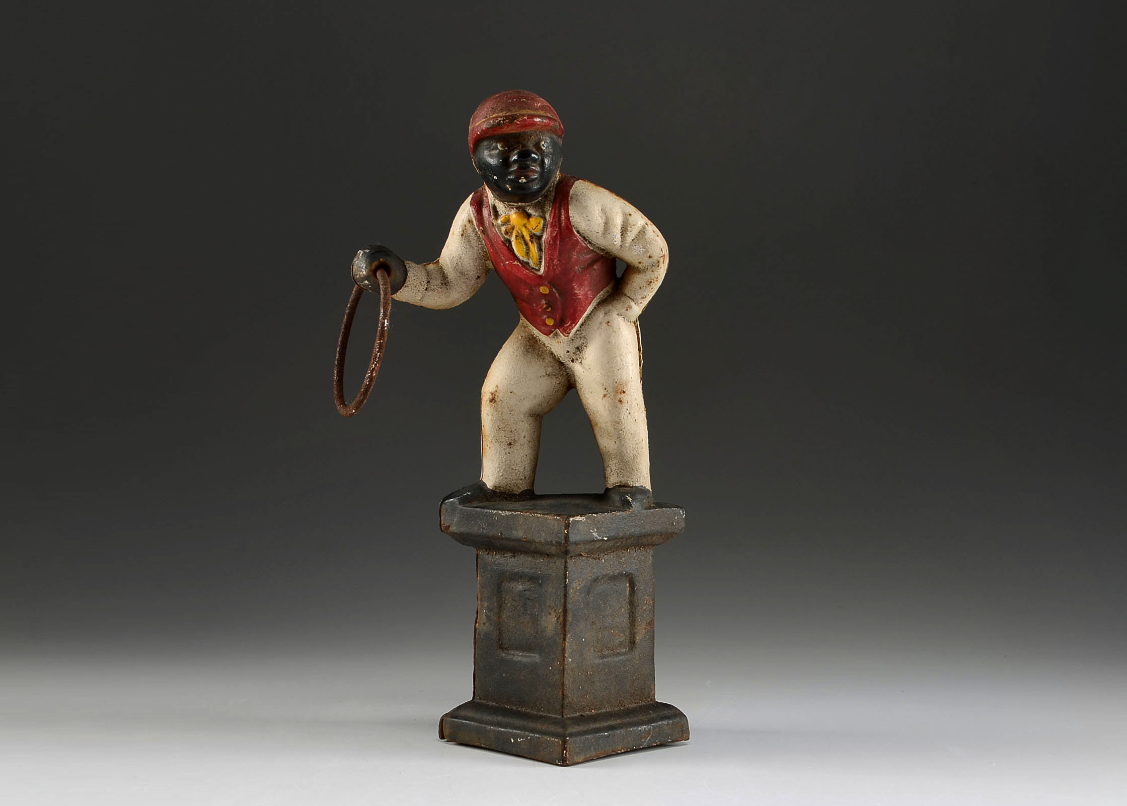 Vintage Cast Iron Small Lawn Jockey