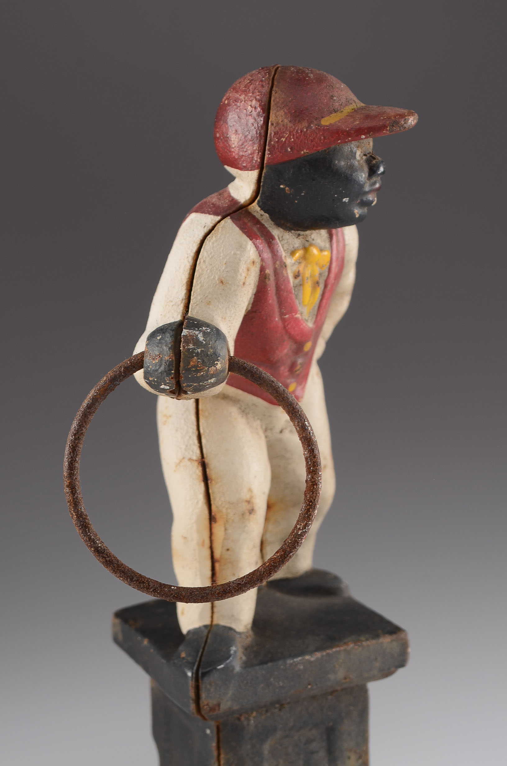 Vintage Cast Iron Small Lawn Jockey