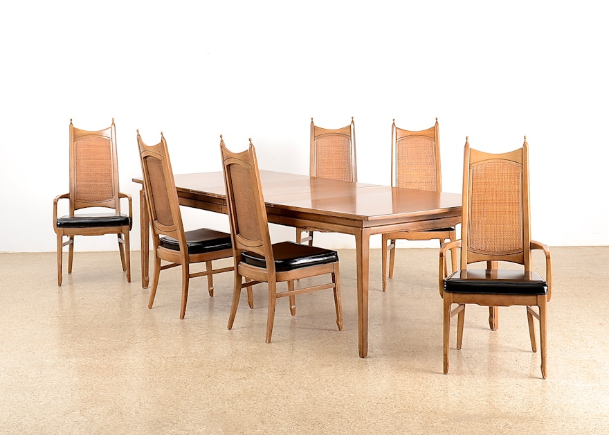 1970s Dining Room Table and Six Chairs