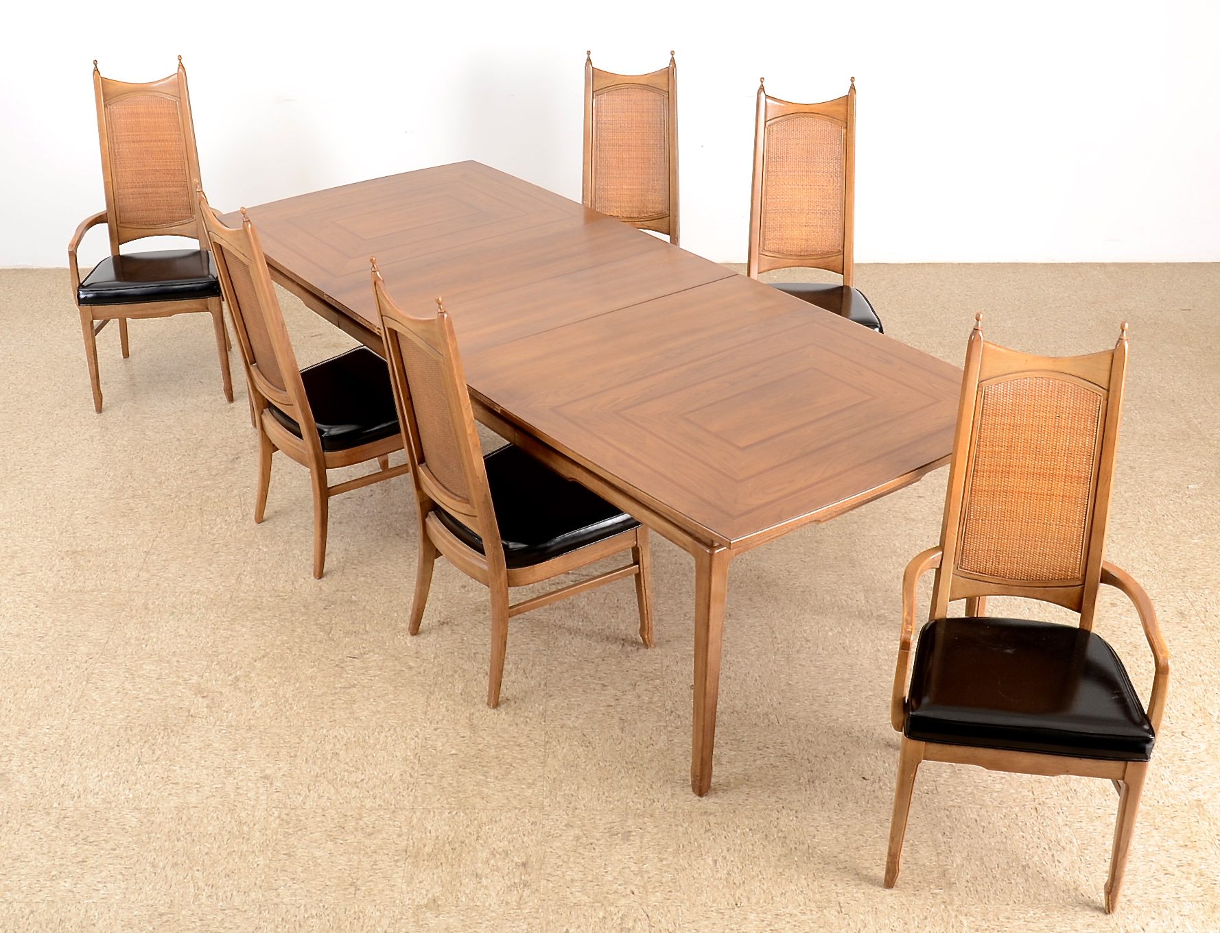 1970s Dining Room Table and Six Chairs