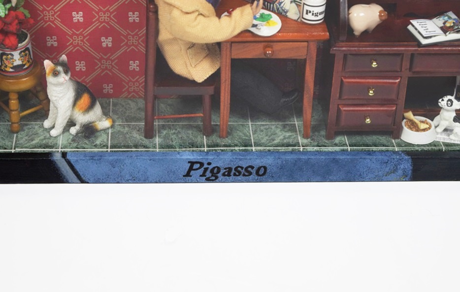 "Pigasso" Flying Pig Shadowbox by California Artist Susan Adame