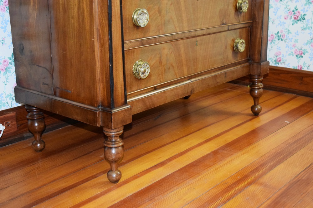 An Early 1800's Classic Empire Chest in Handsome Flame Mahogany