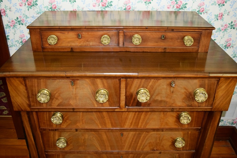 An Early 1800's Classic Empire Chest in Handsome Flame Mahogany