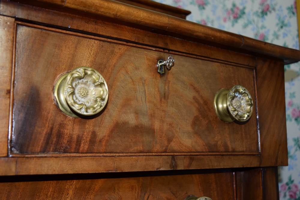 An Early 1800's Classic Empire Chest in Handsome Flame Mahogany