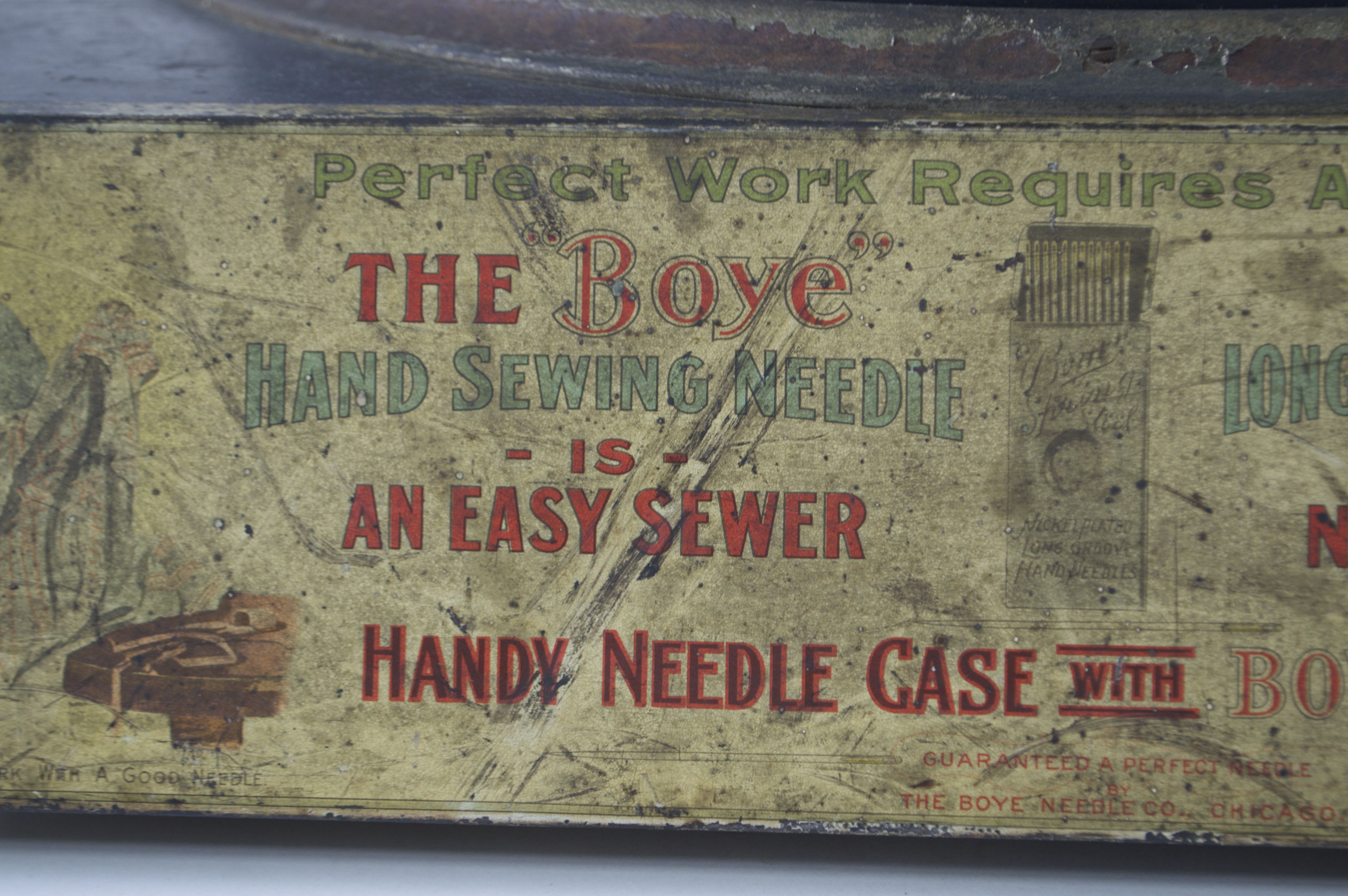 Antique Circular Needle and Bobbin Dispenser with Needles