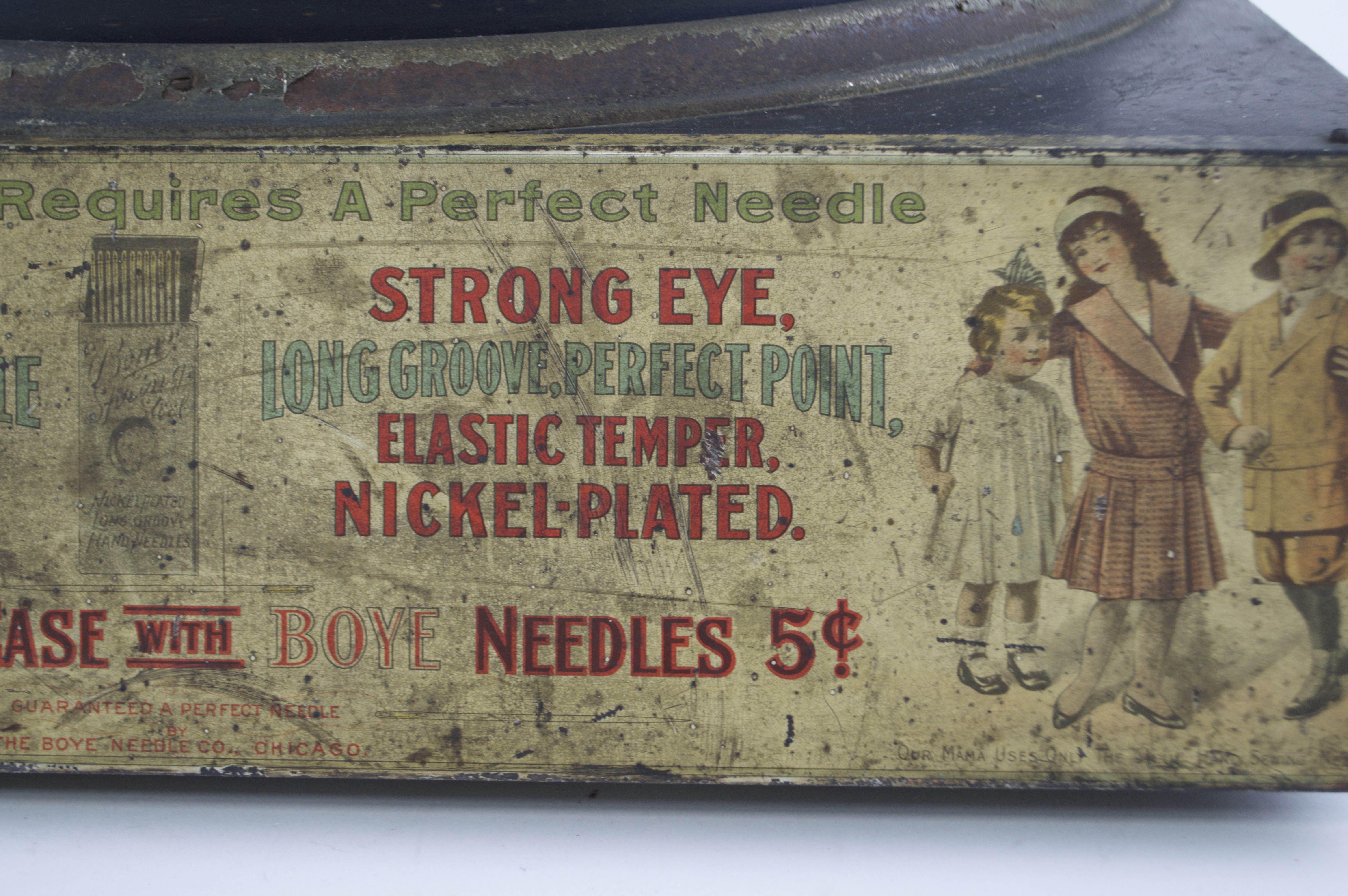 Antique Circular Needle and Bobbin Dispenser with Needles