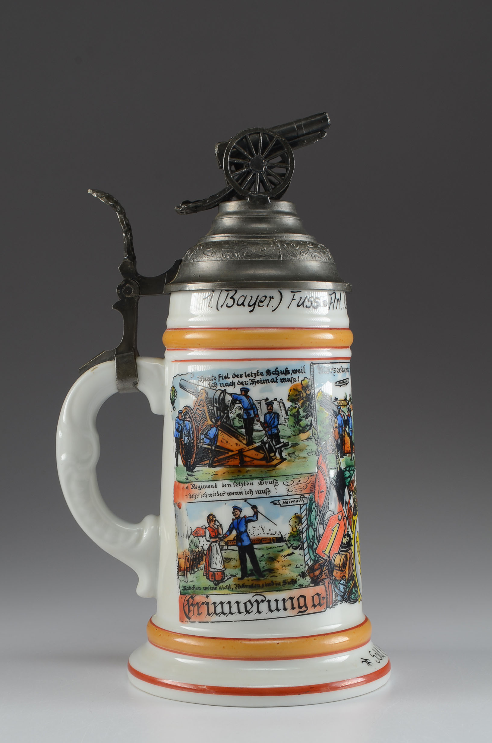 WWI Commemorative Porcelain German Military Beer Stein