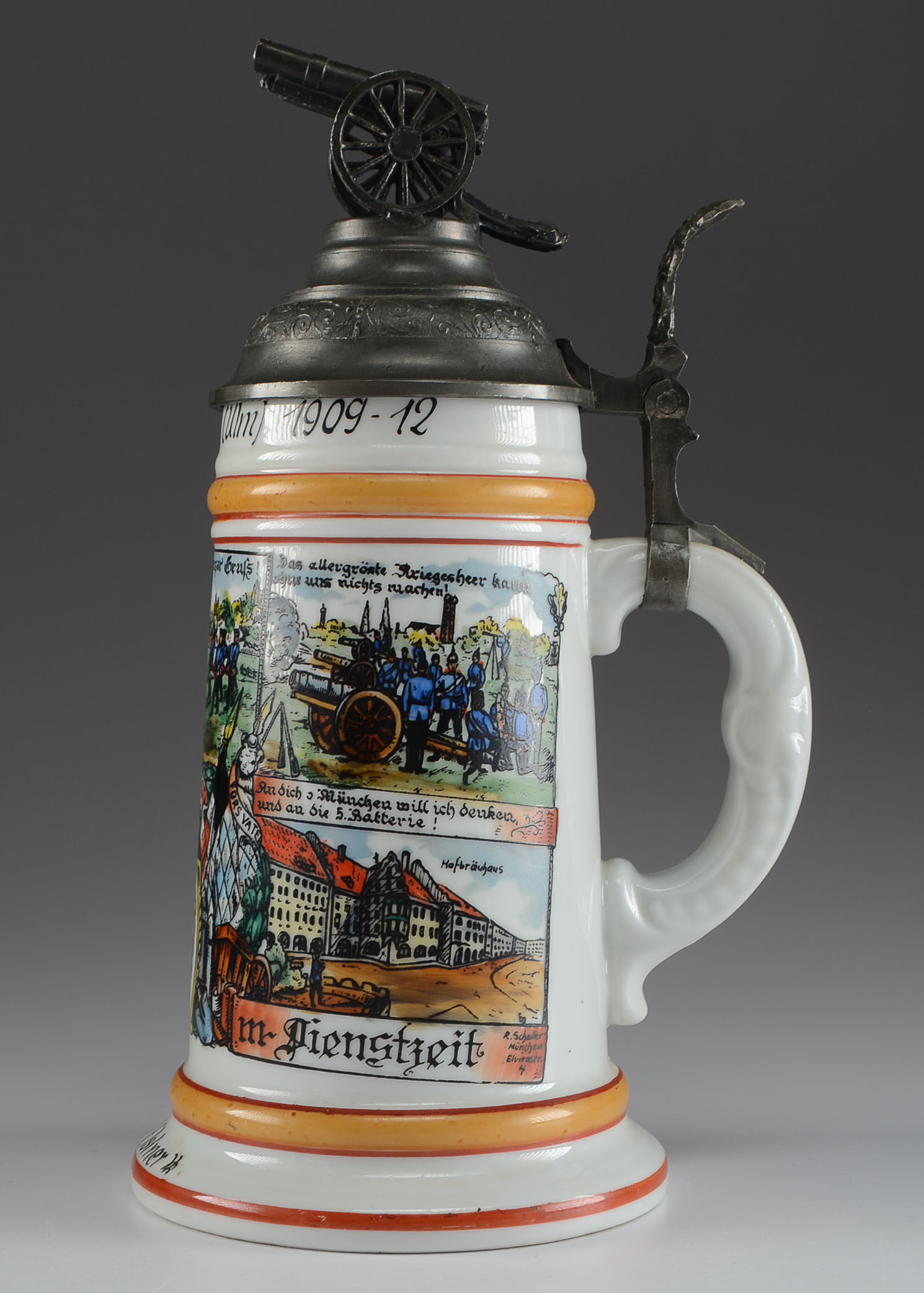 WWI Commemorative Porcelain German Military Beer Stein