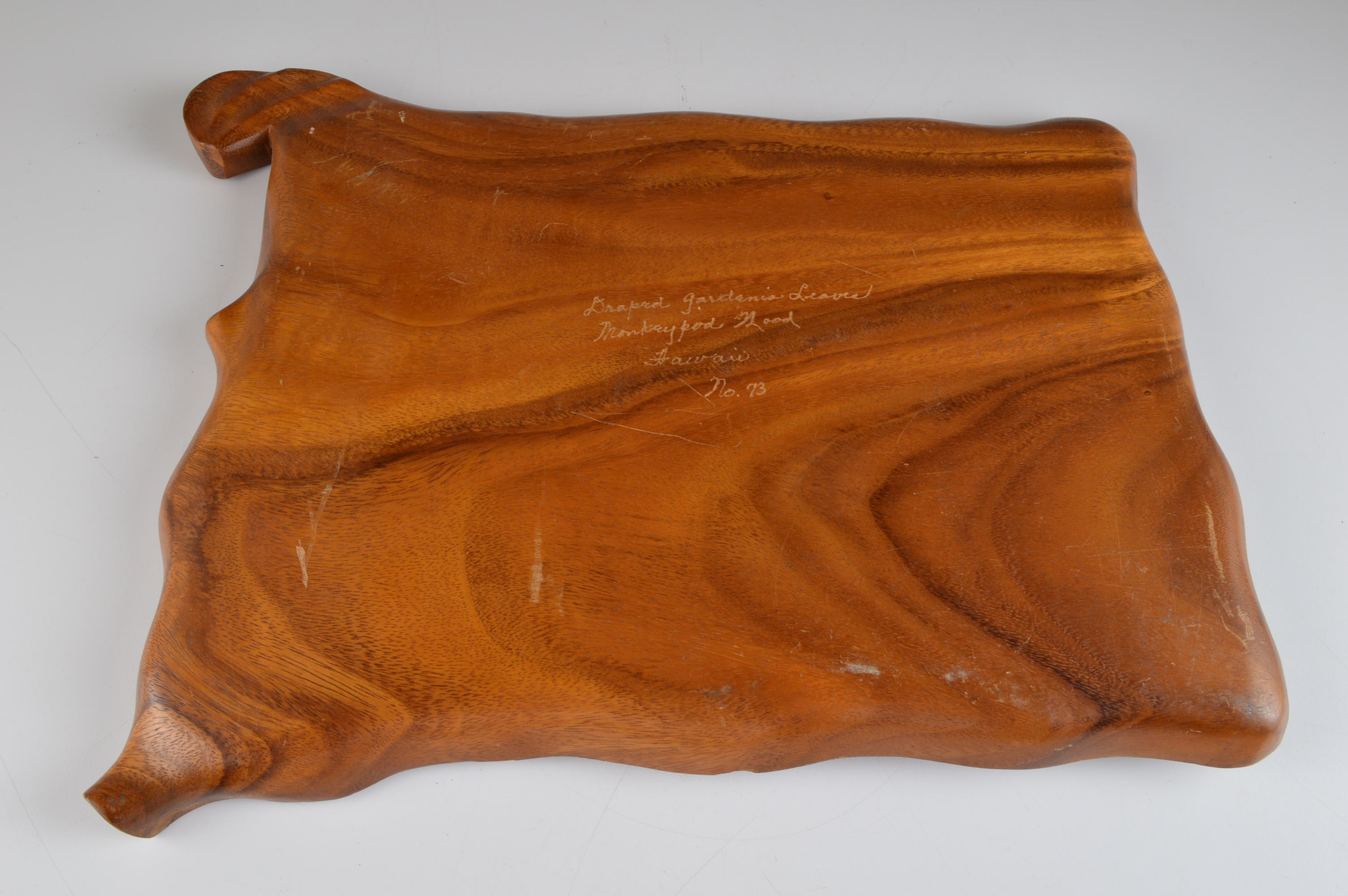 Vintage Tray Carved from Monkeypod Wood