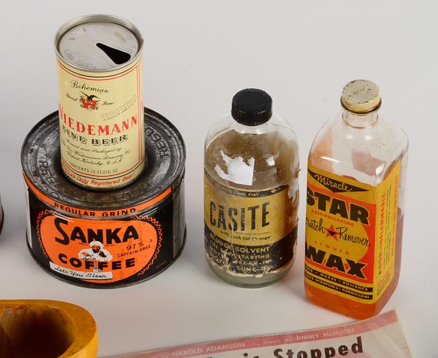 An Assortment of Vintage Tins, Cans, and Other Items