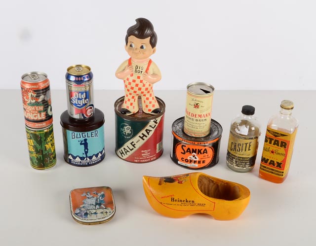 An Assortment of Vintage Tins, Cans, and Other Items