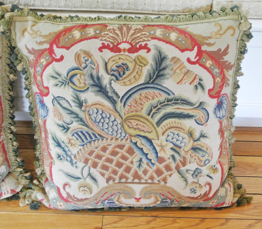 Beautiful William Morris Style Needlepoint Pillows