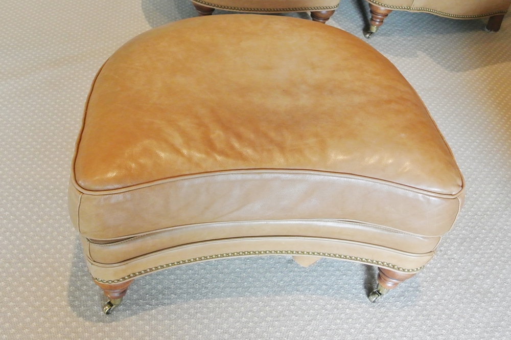 Leather Chair with Ottoman
