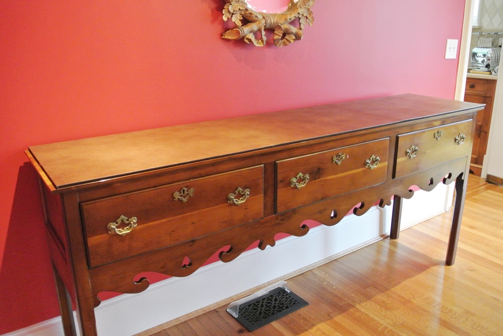 Chippendale Style Yew Wood Sideboard by The Wright Table Company