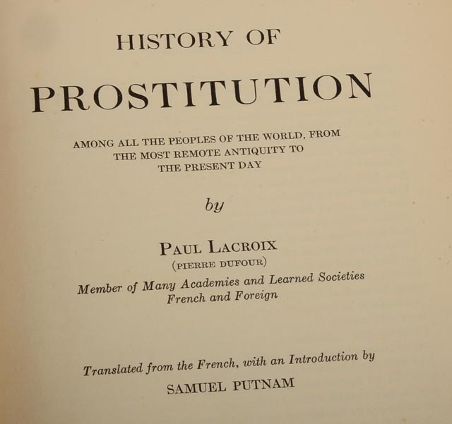 A Copy of Volume Two of "The History of Prostitution"