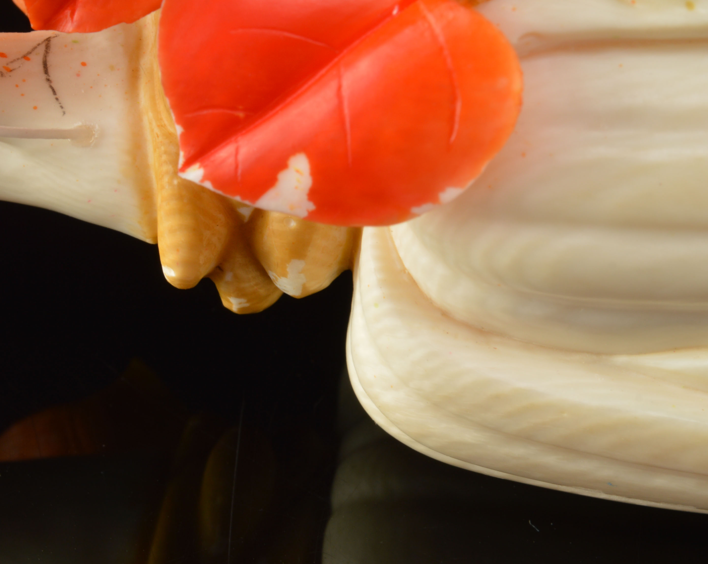 Chinese Hand-Carved Polychrome Ivory Sculpture of Bok Choy