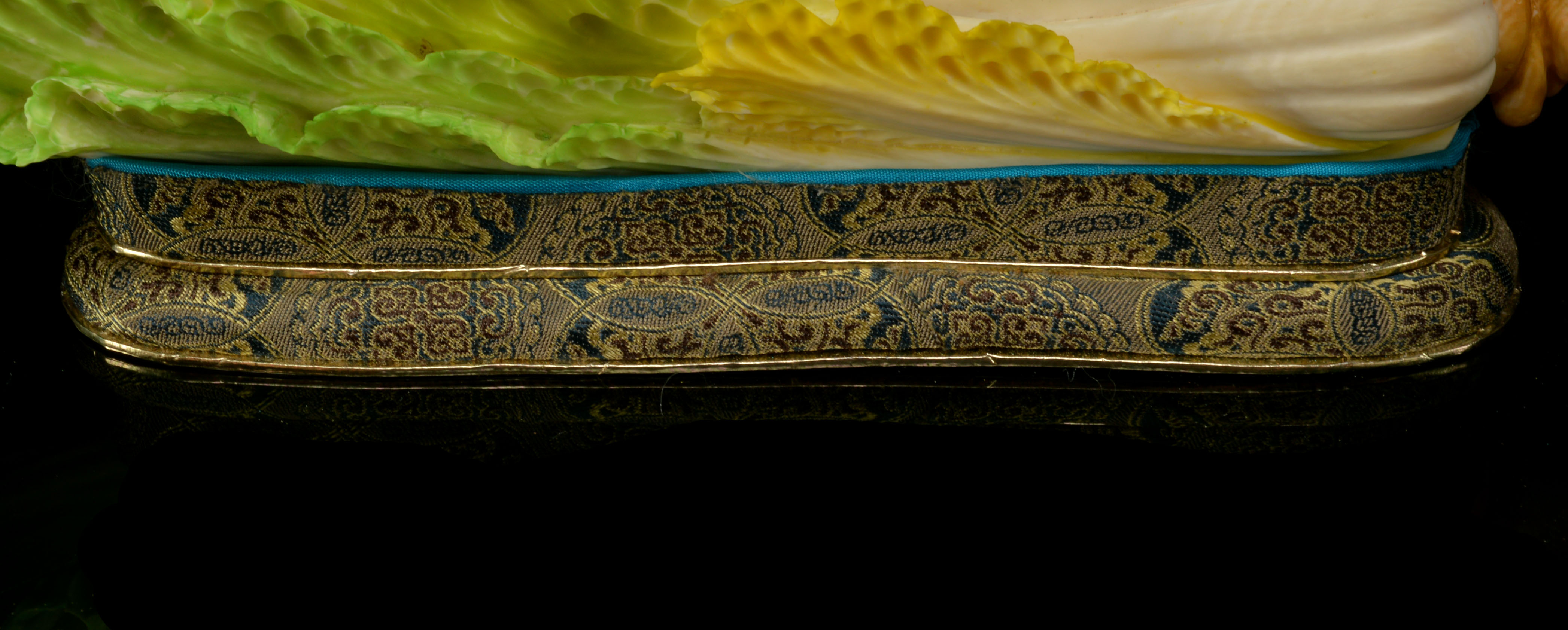 Chinese Hand-Carved Polychrome Ivory Sculpture of Bok Choy