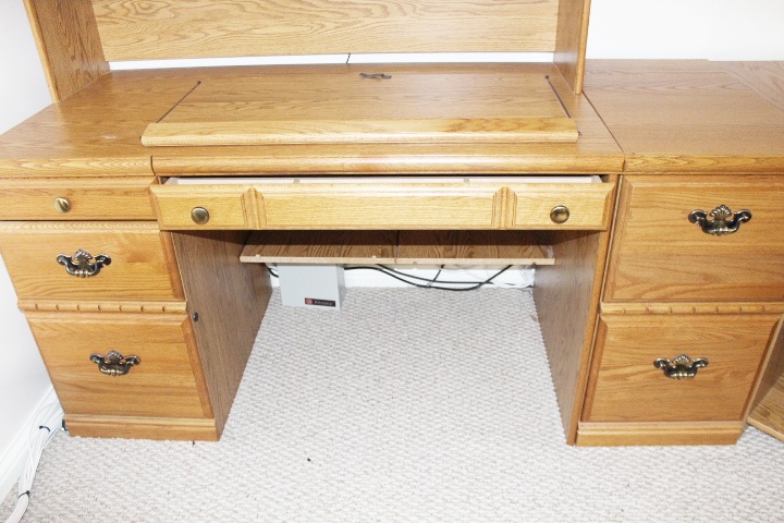 L-Shaped Five Section Palliser Computer Desk with Hutch