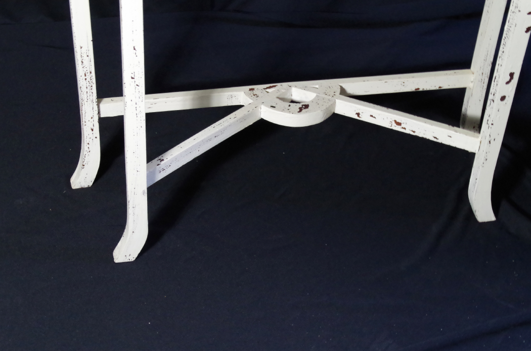 Scroll Cut Hall Table with Shabby Chic Finish