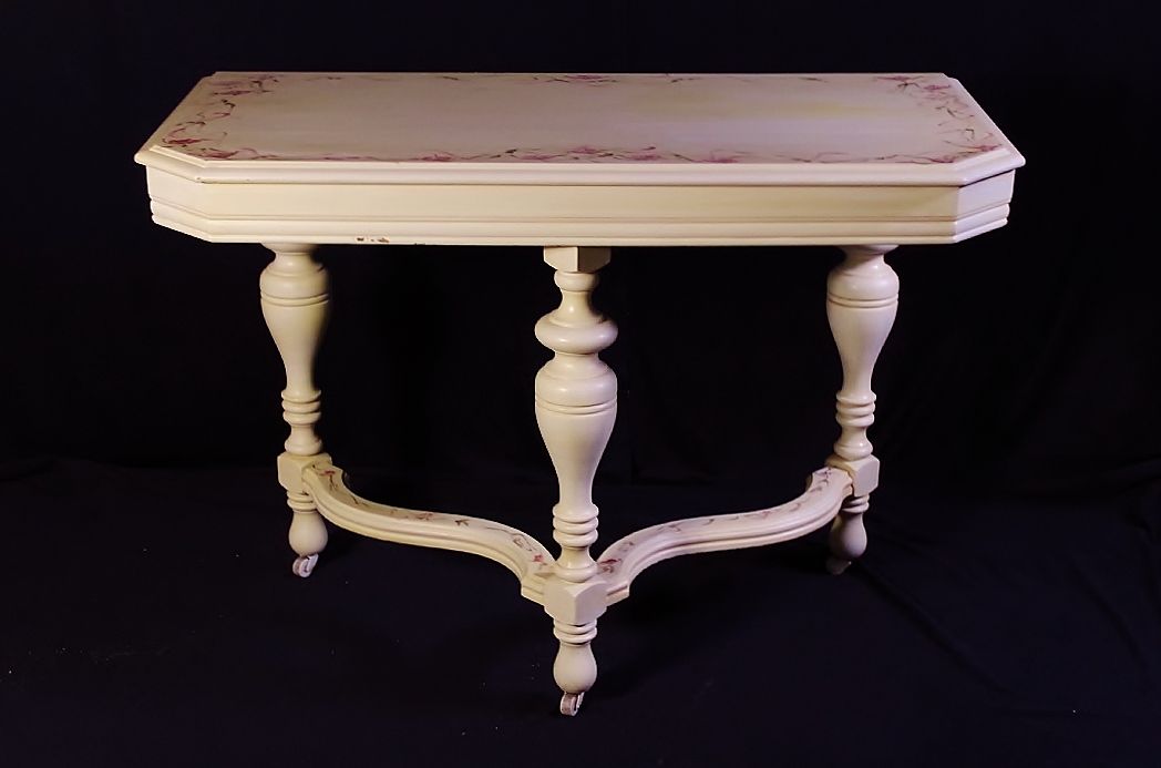  Hand-Painted Three Legged Hall Table