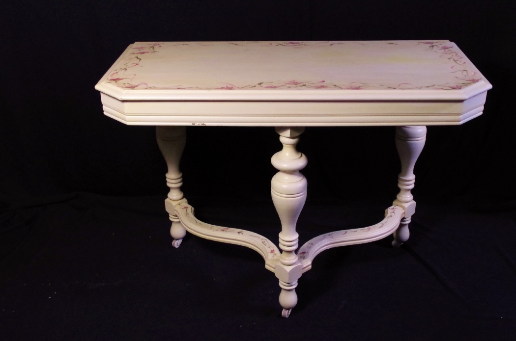  Hand-Painted Three Legged Hall Table