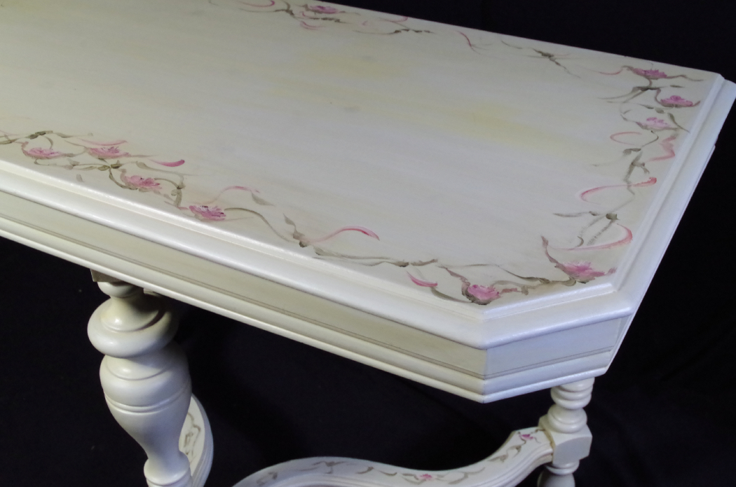  Hand-Painted Three Legged Hall Table