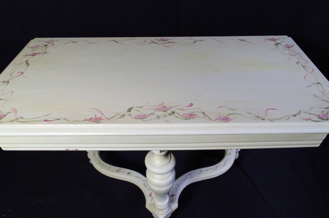  Hand-Painted Three Legged Hall Table