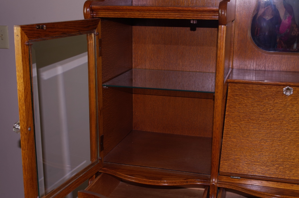 Lexington "Victorian Sampler" Oak Side by Side Secretary Cabinet