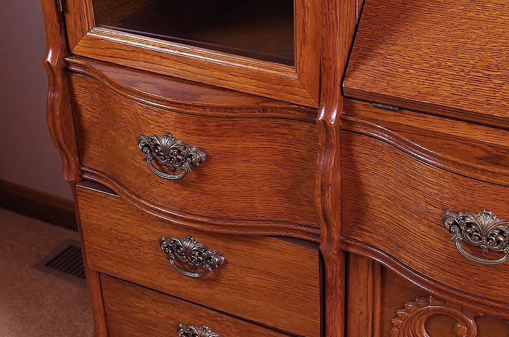 Lexington "Victorian Sampler" Oak Side by Side Secretary Cabinet